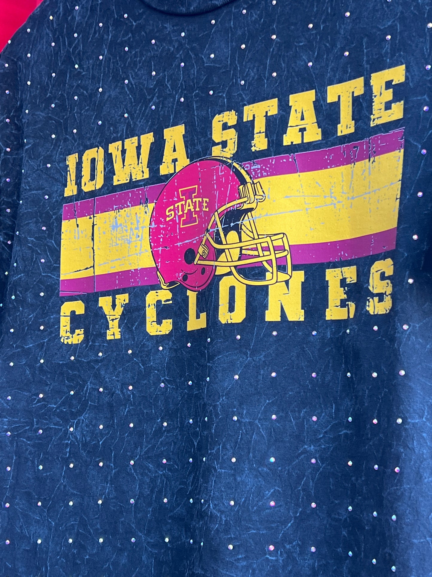 Mineral Black Blinged Out Colortone State Gameday T-Shirt