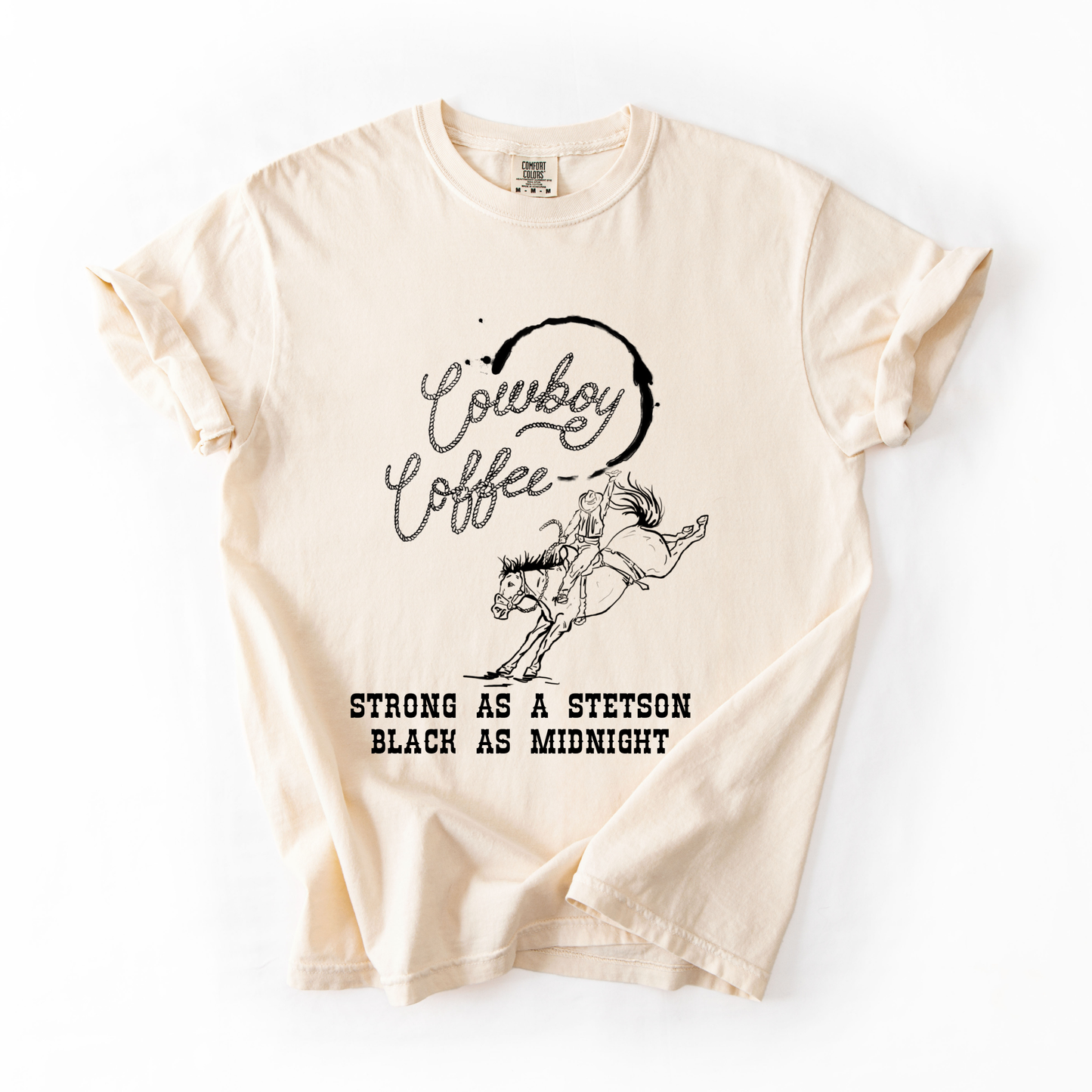 Adult Cowboy Coffee Comfort Colors T-Shirt