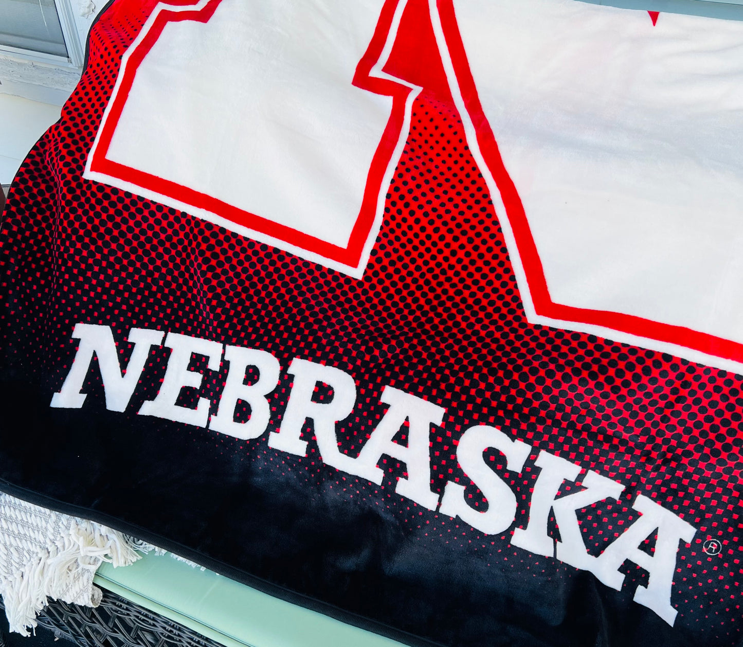 Nebraska 50” x 60” Raschel Throw Blanket