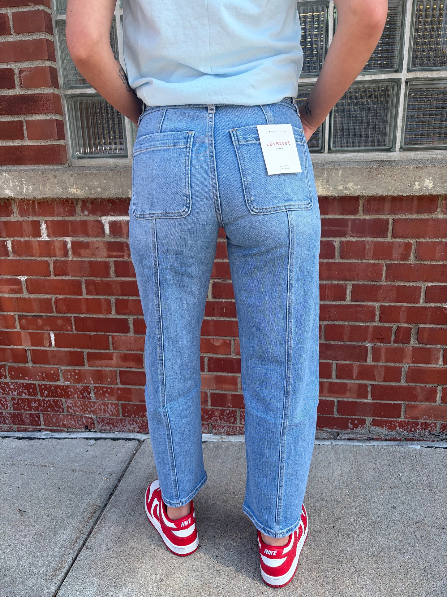 Plus-High Rise Waist Tie Crop Wide Barrel Jeans
