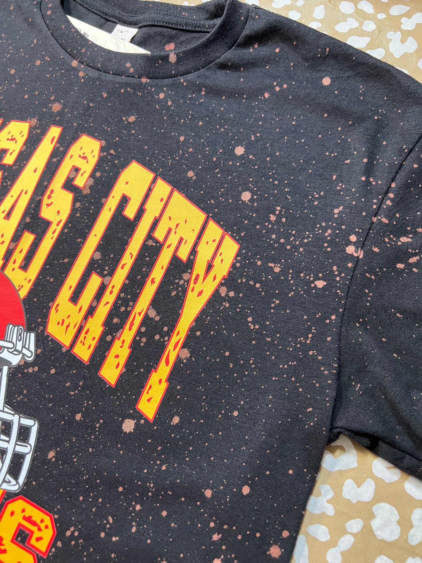 Bleached Next Level Game Day Cropped Tee (Black)