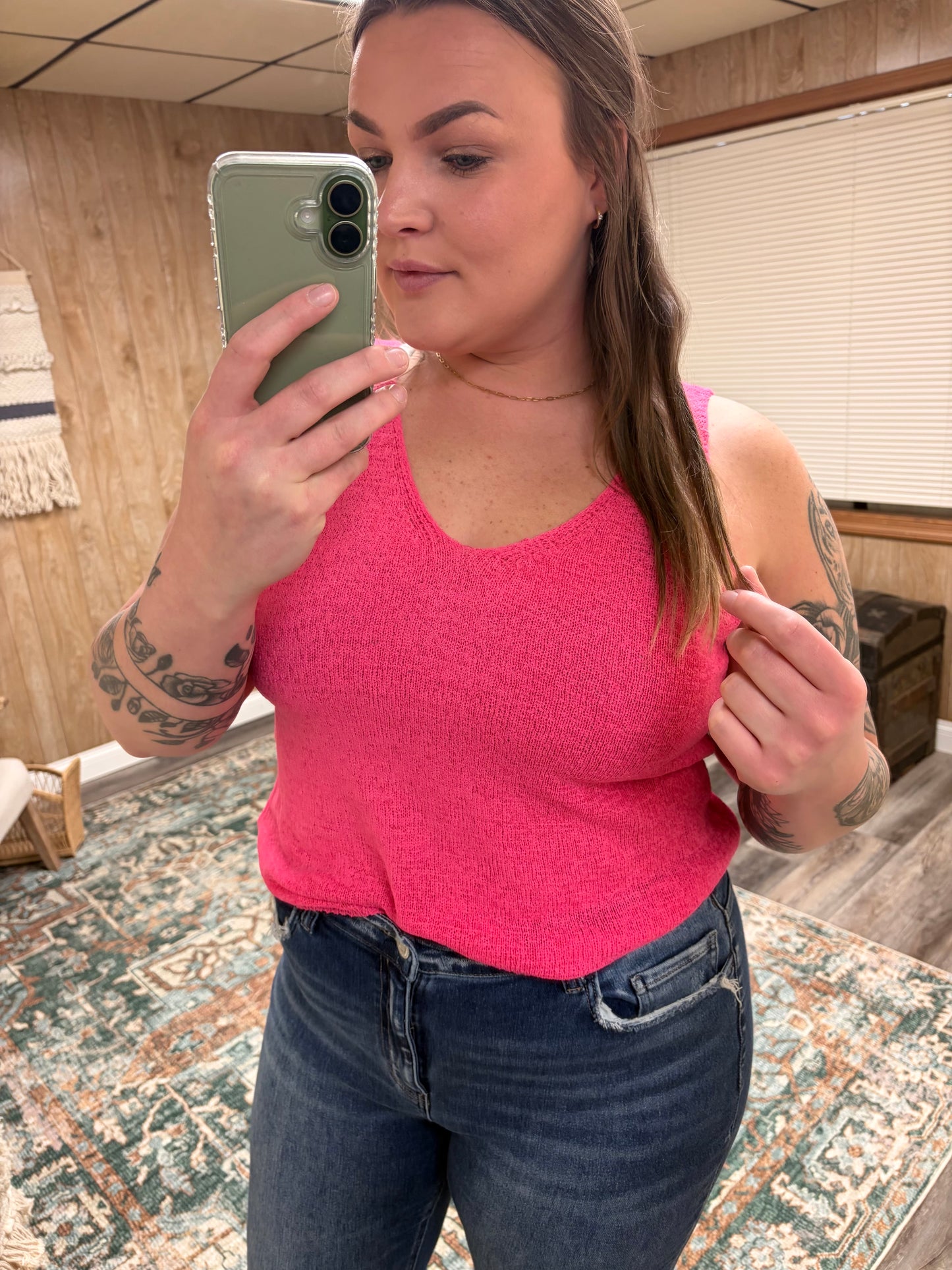 Fuchsia Knit Tank Top