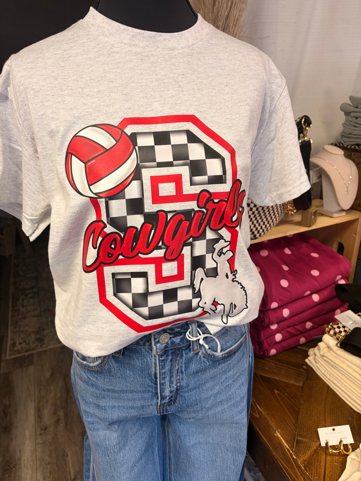 Cowgirls Volleyball Ash Gildan T-Shirt