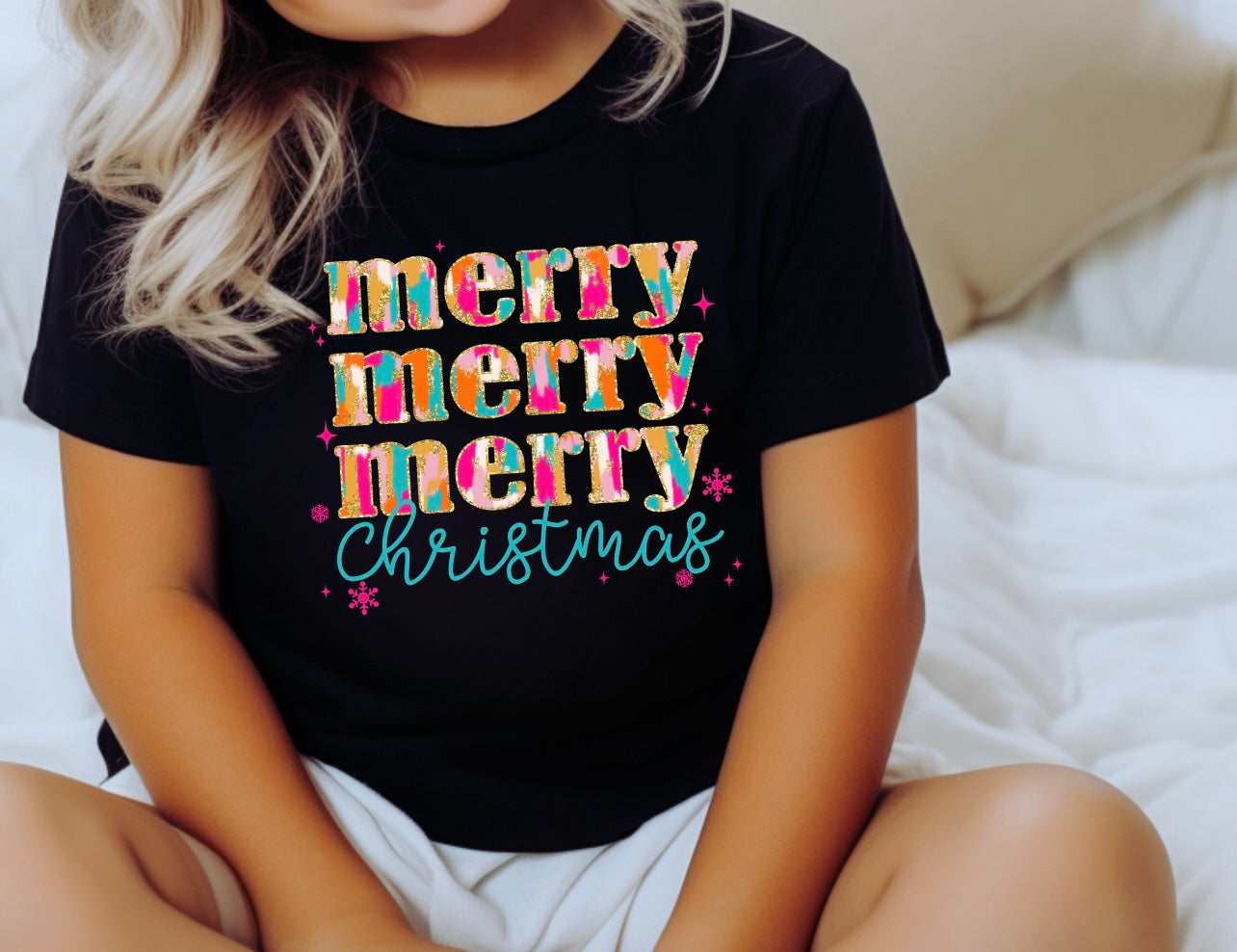 Faux Glitter Merry Christmas