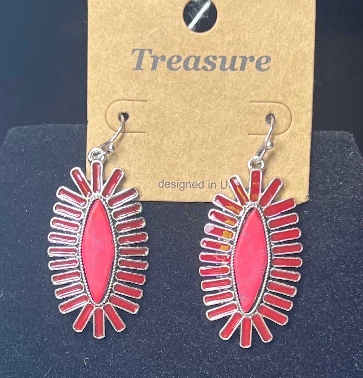 Western Pink Pendant Earrings