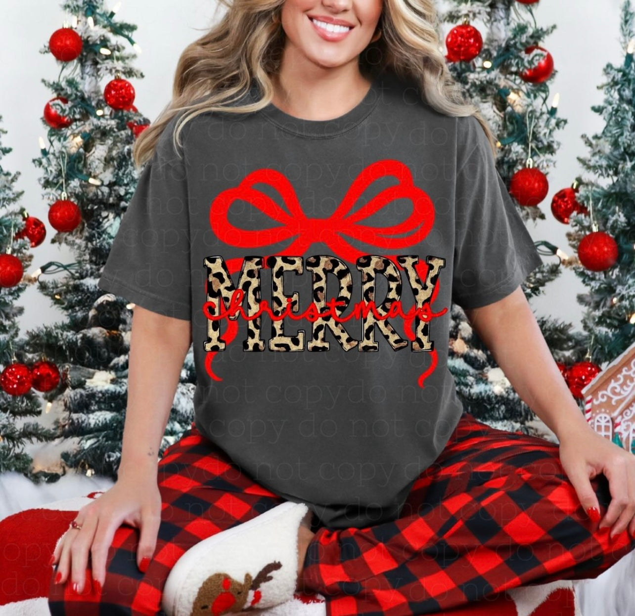 KIDS Coquette Leopard Merry Christmas