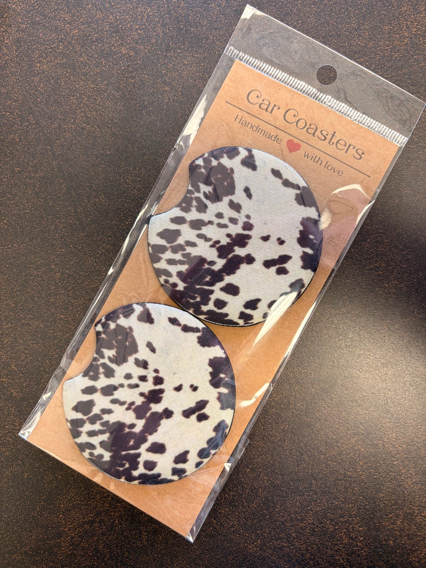 Cow Hide Car Coasters