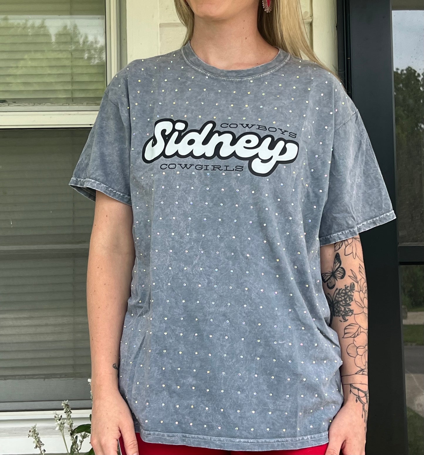 Sidney Rhinestone Mineral Wash T-Shirt