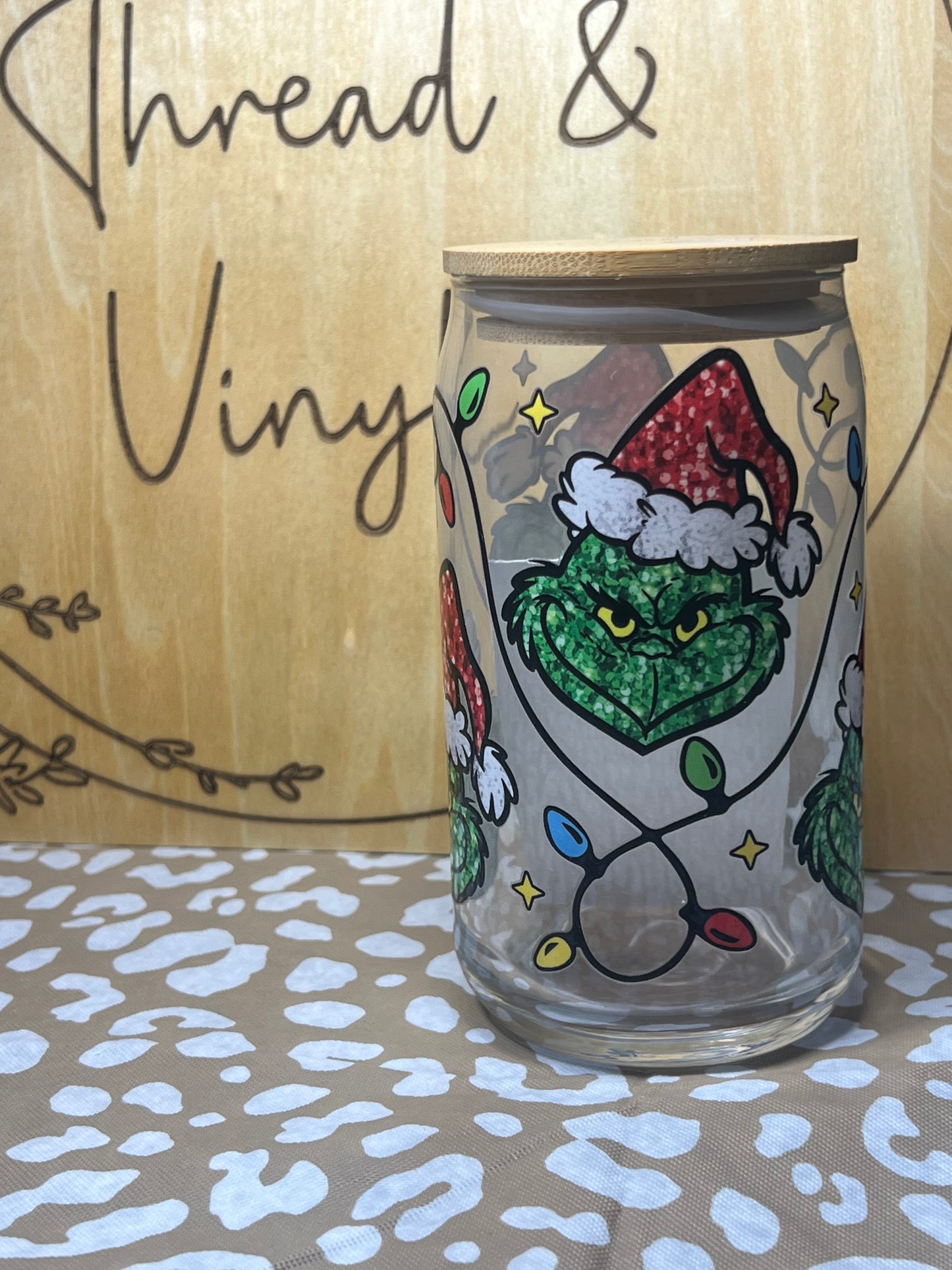 G Man 16 oz. Glass Can Cup