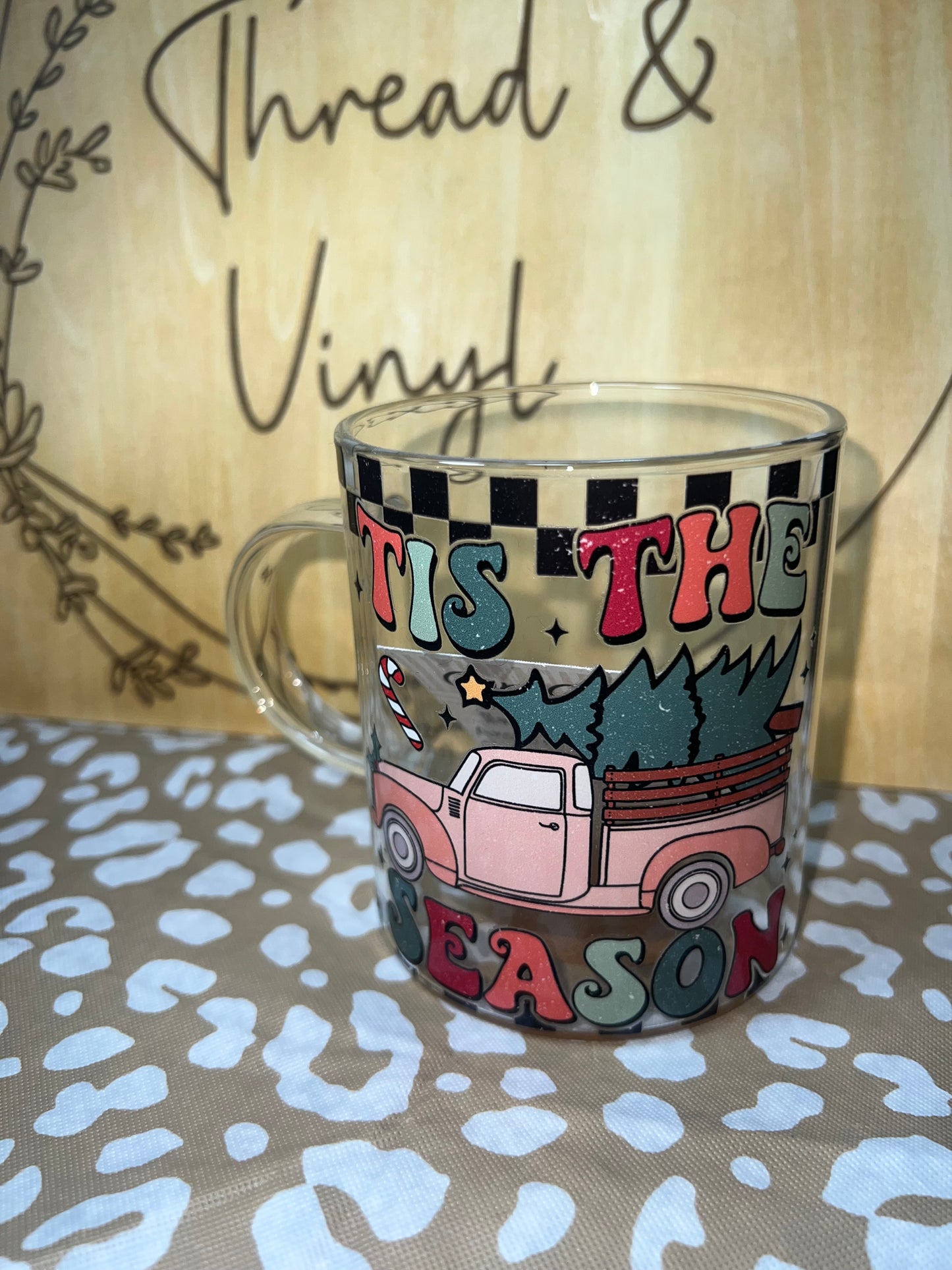 “Tis The Season” 15 oz. Glass Coffee Mug