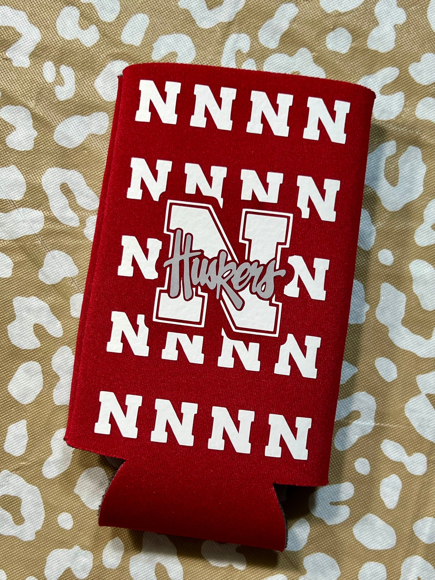 Red “N” Tall Koozie