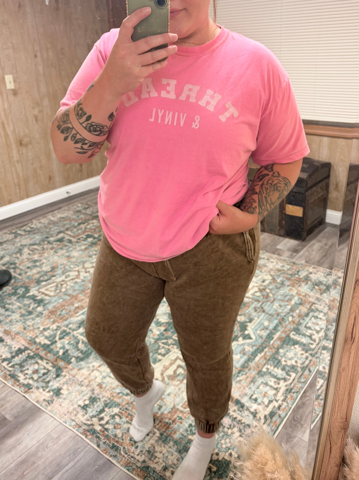 Acid Wash Fleece Sweatpants (Mocha)