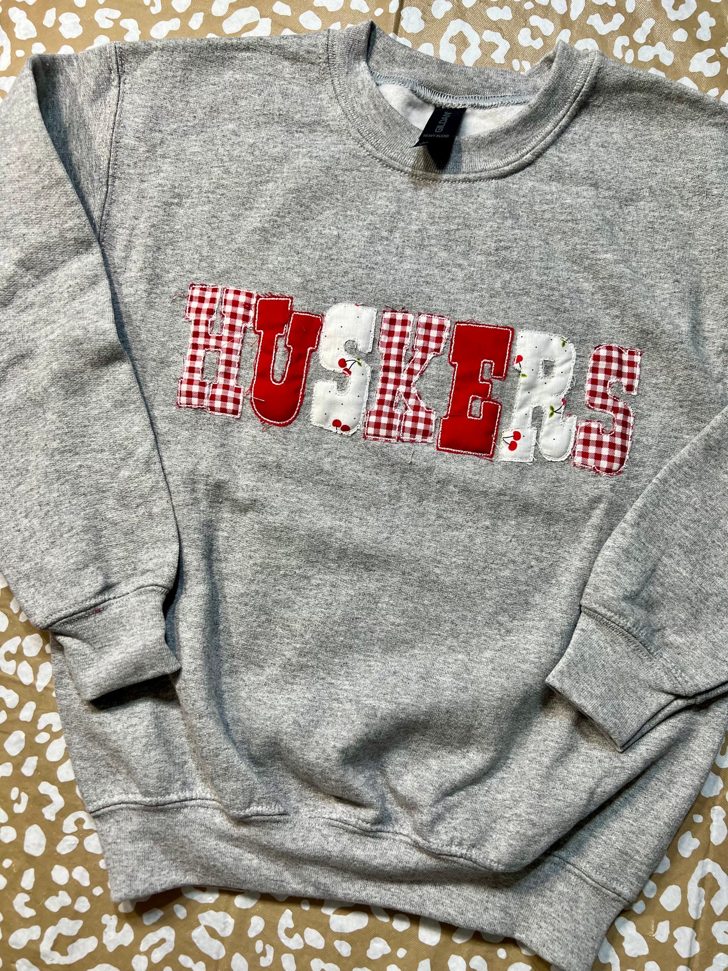 Toddler/Youth Appliqué Grey Gameday Crewneck Sweatshirt