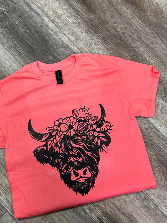 Floral Highland Gildan T-Shirt