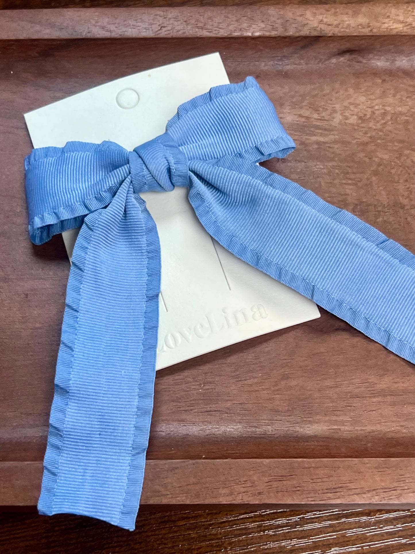 Ruffle Bow Hair Clips
