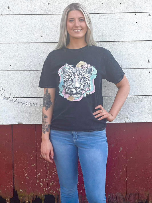 Leopard Mineral Wash Colortone T-Shirt