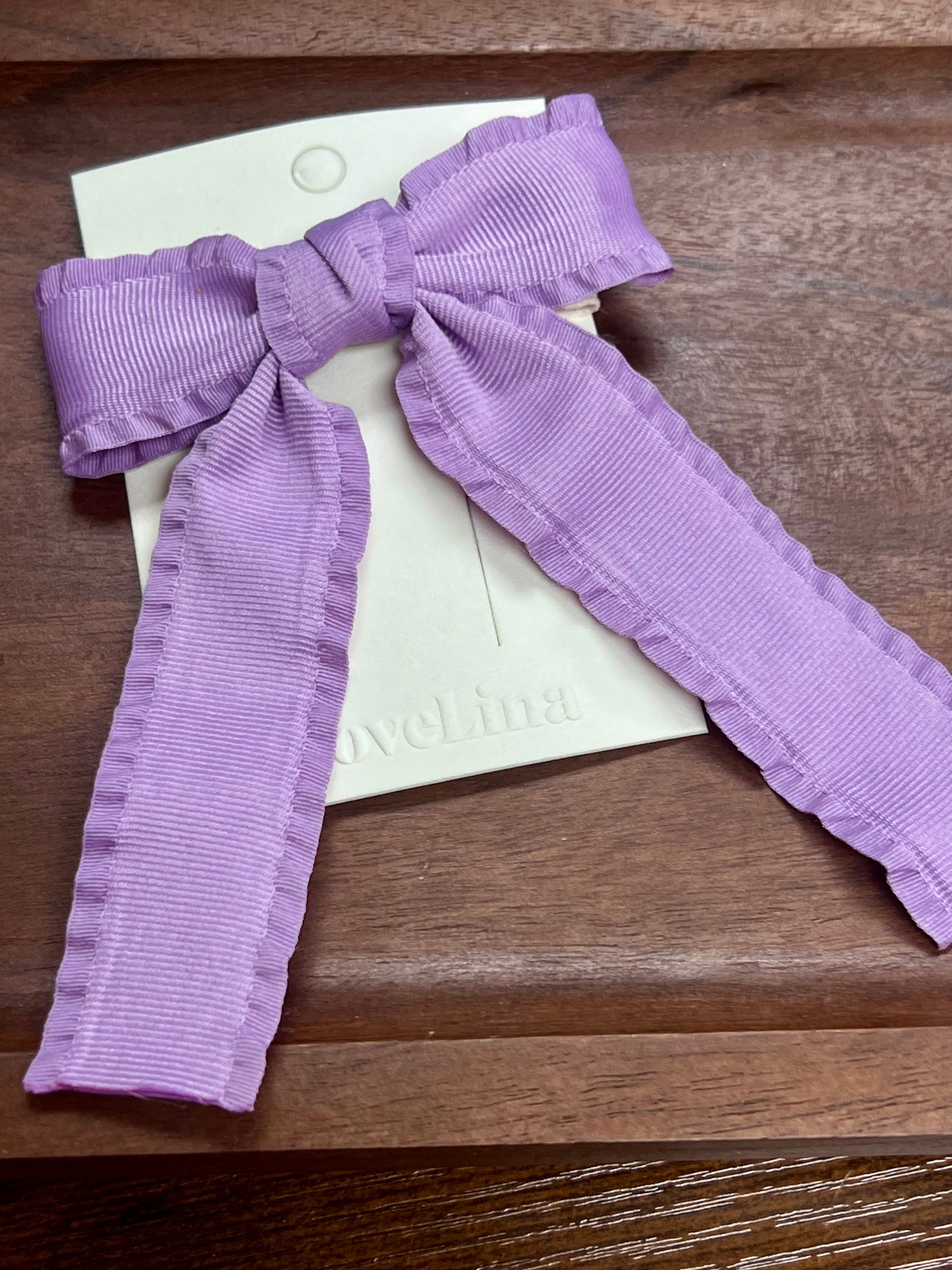 Ruffle Bow Hair Clips