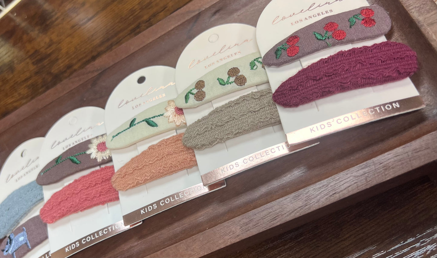 Embroidered Barrettes