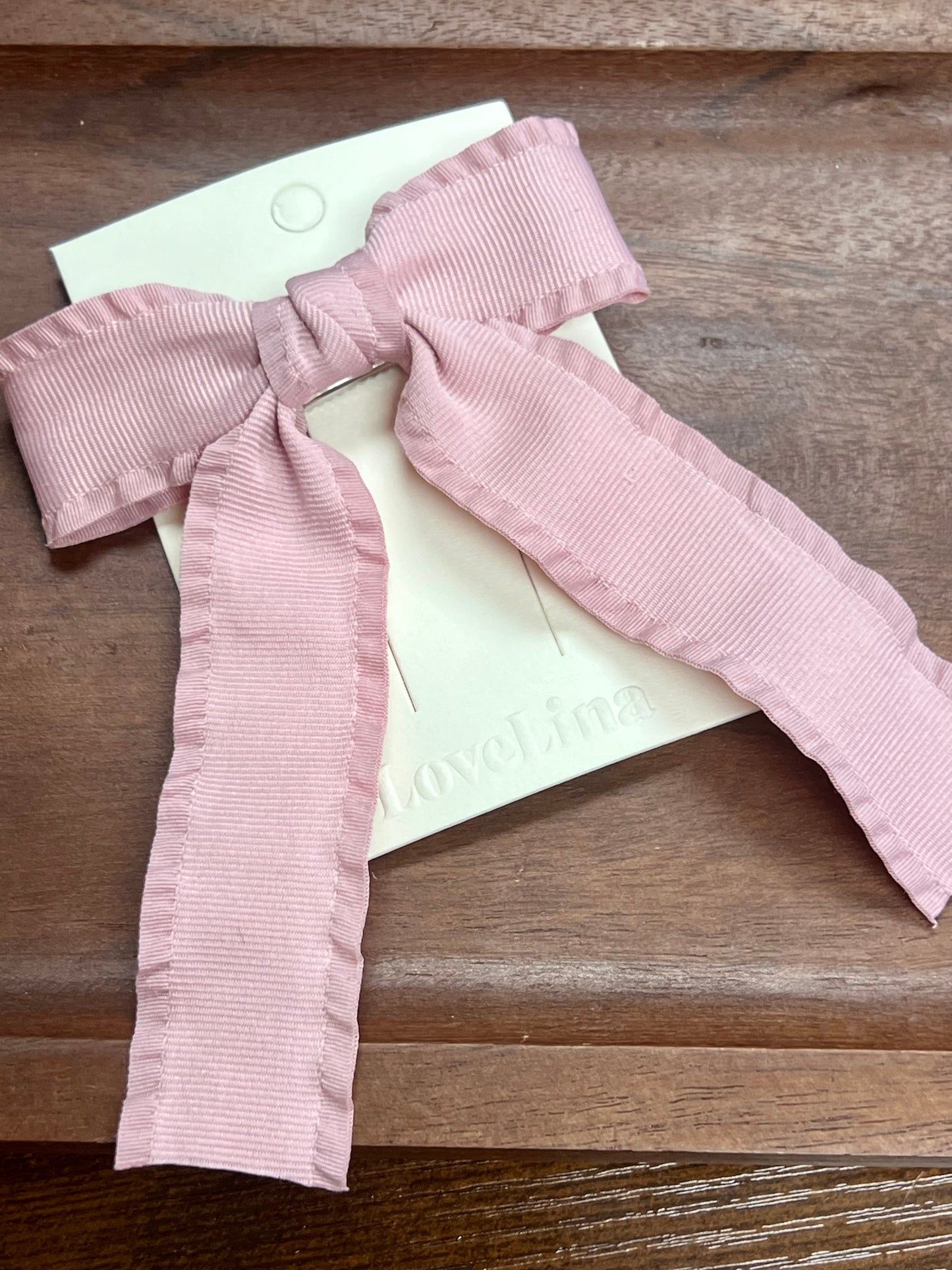 Ruffle Bow Hair Clips