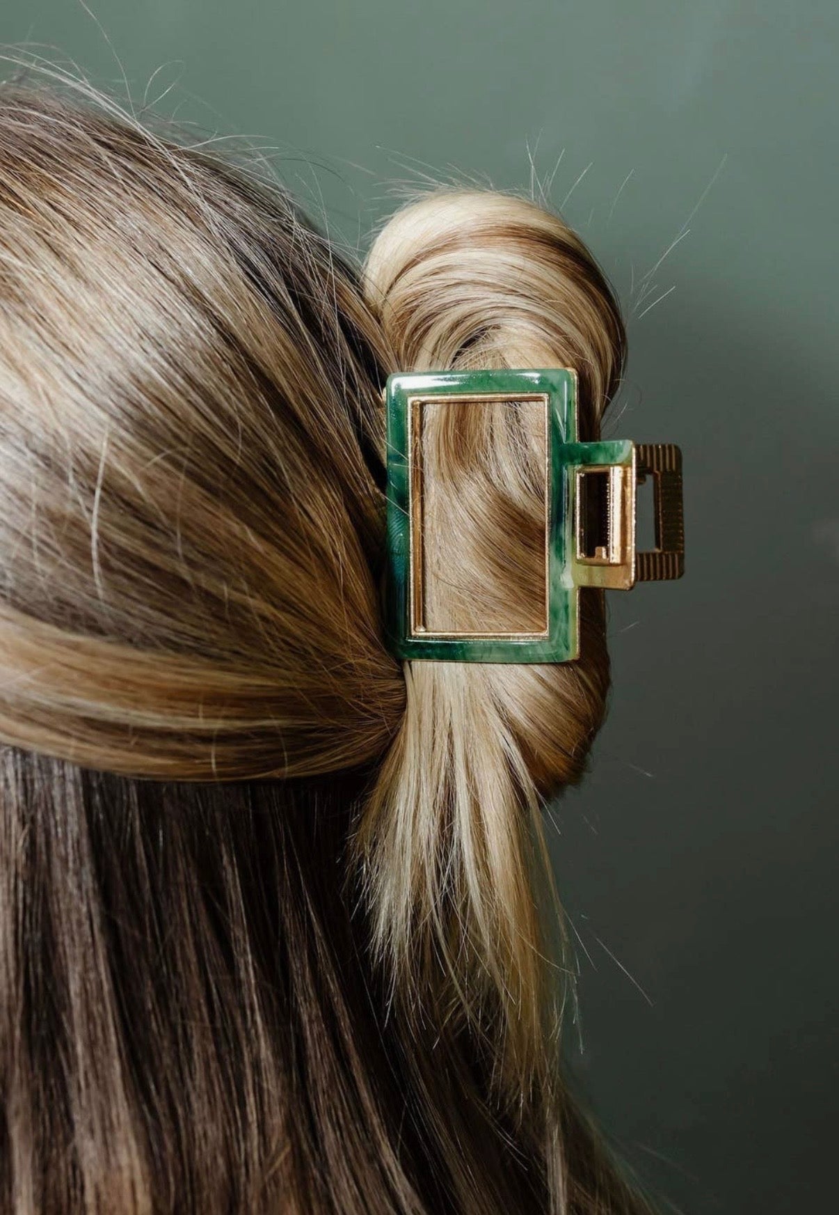 Sage & Gold Claw Clip