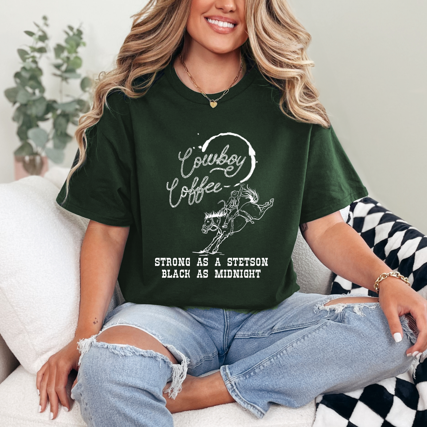 Adult Cowboy Coffee Gildan T-Shirt