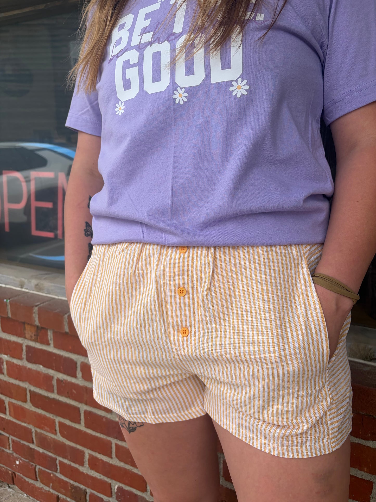 Yellow Striped Boxer Short
