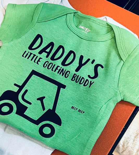 “Daddy’s Little Golfing Buddy” Onesie