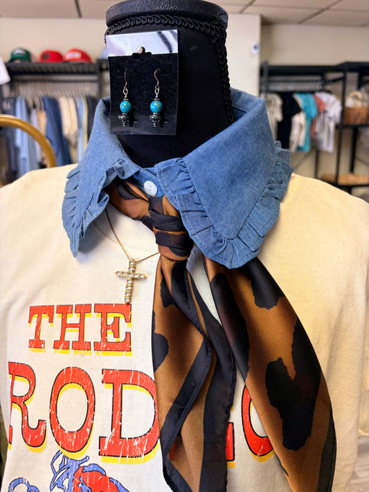 Denim Ruffle Collar