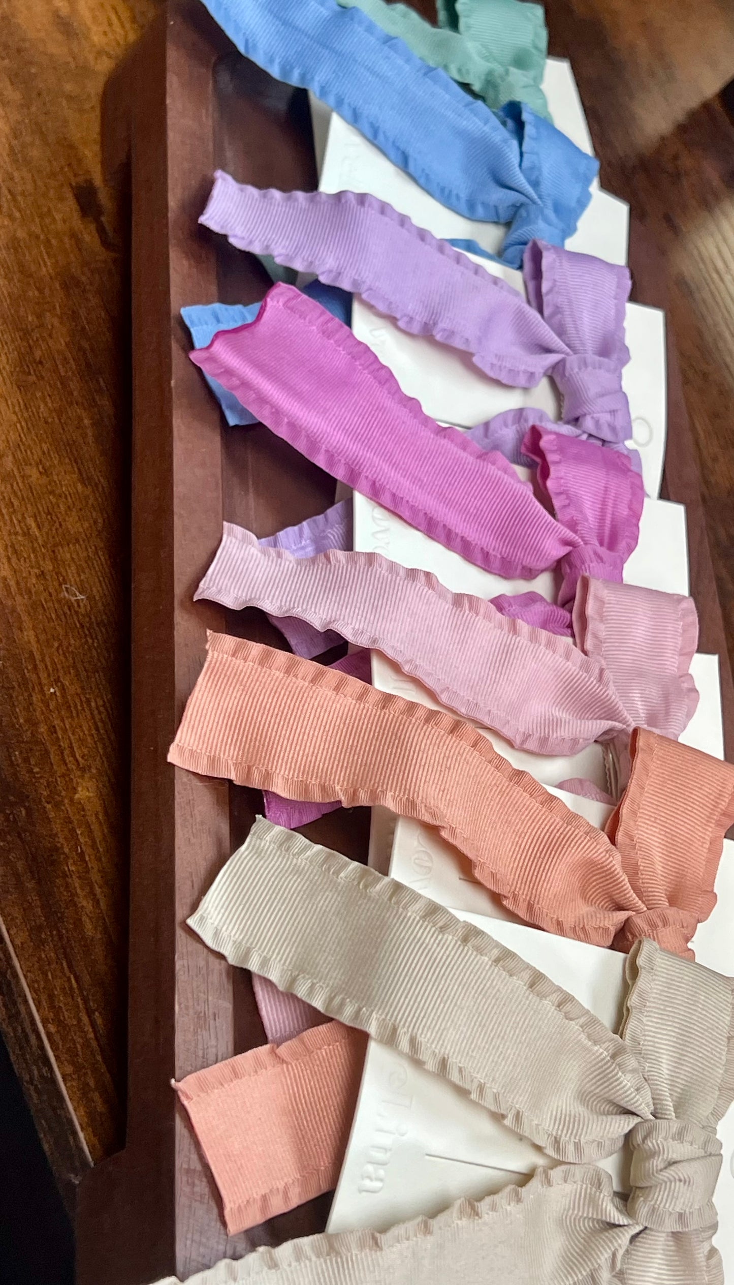 Ruffle Bow Hair Clips