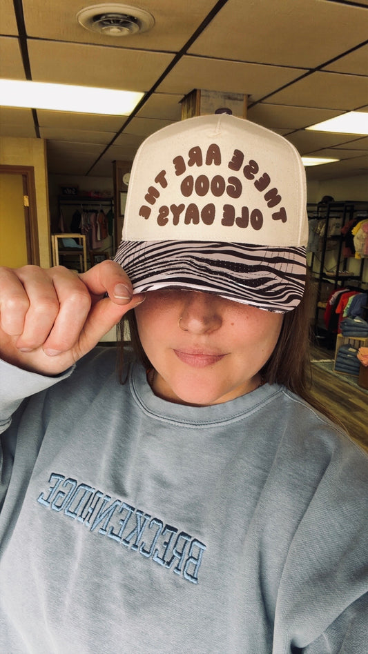 “Good Ole Days” Zebra Ball Cap