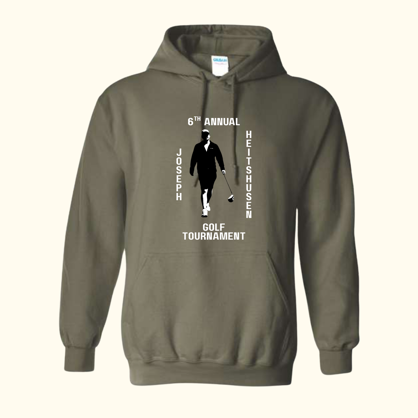Military Green Gildan Hooded Sweatshirt