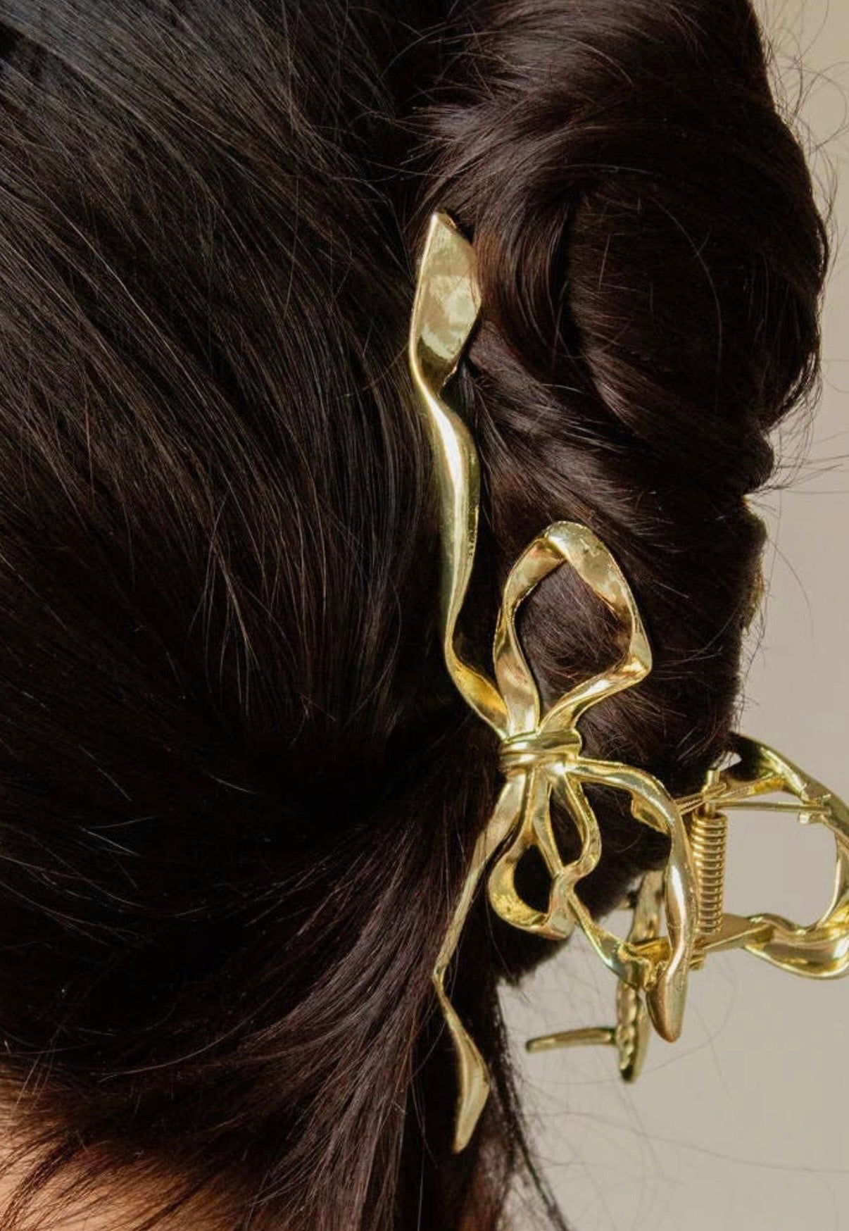 Gold Bow Claw Clip