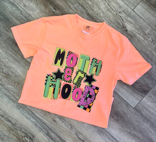 Motherhood Neon Cantaloupe Comfort Colors T-Shirt
