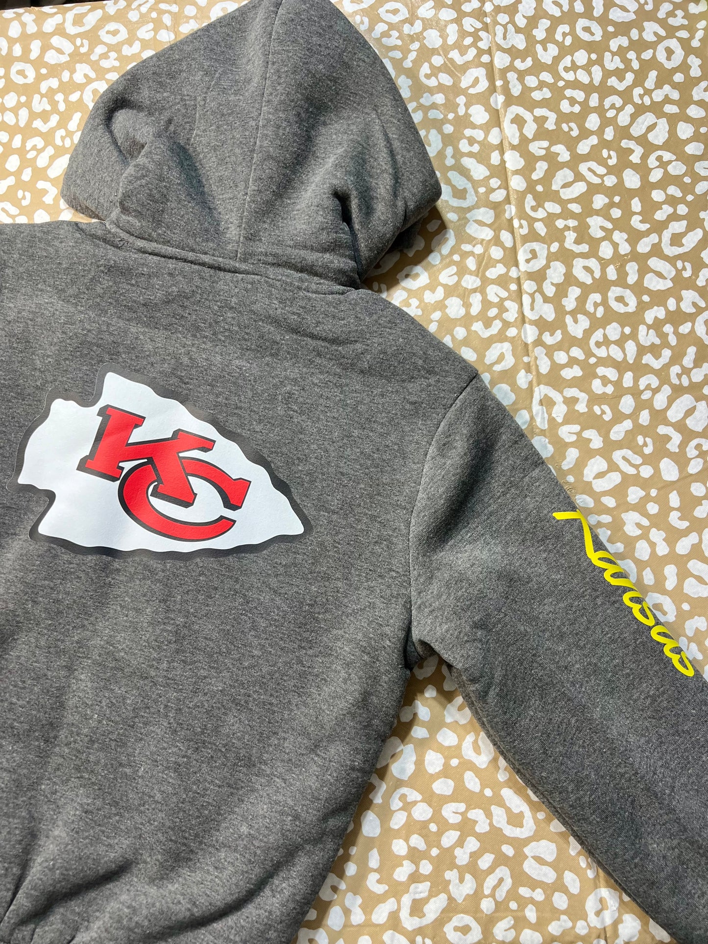Youth Wool Lined Hooded Zip Up Sweatshirt (Grey)