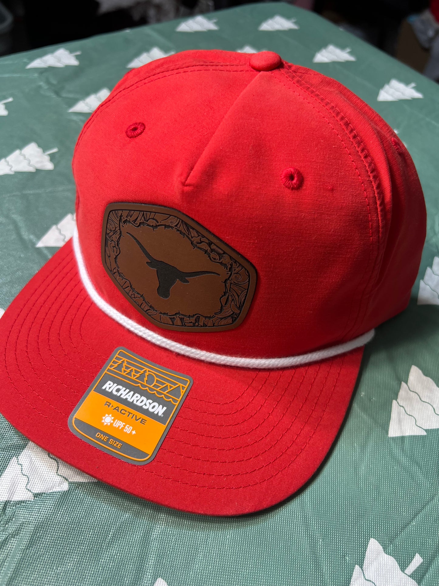 Bull Leather Patch Red Vintage Richardson Hat