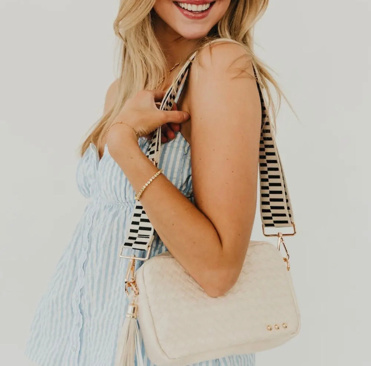 Woven Willow Camera Crossbody Bag