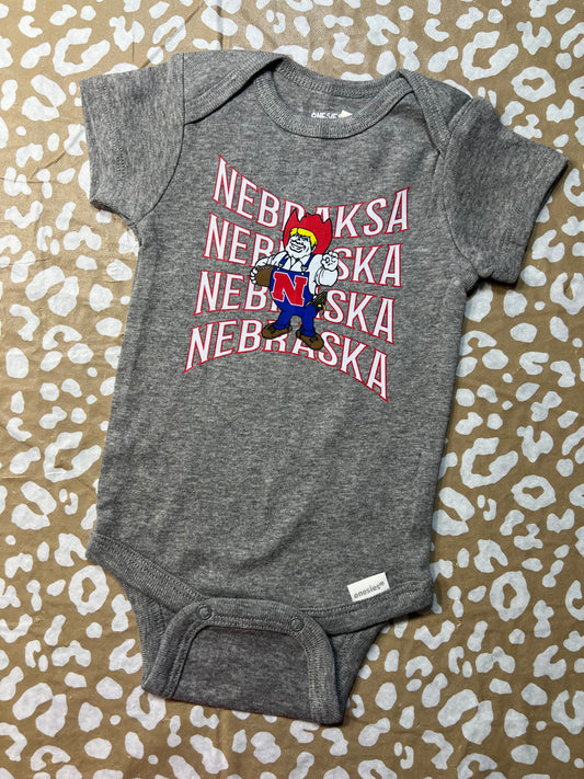 Grey “N” Gerber Onesie