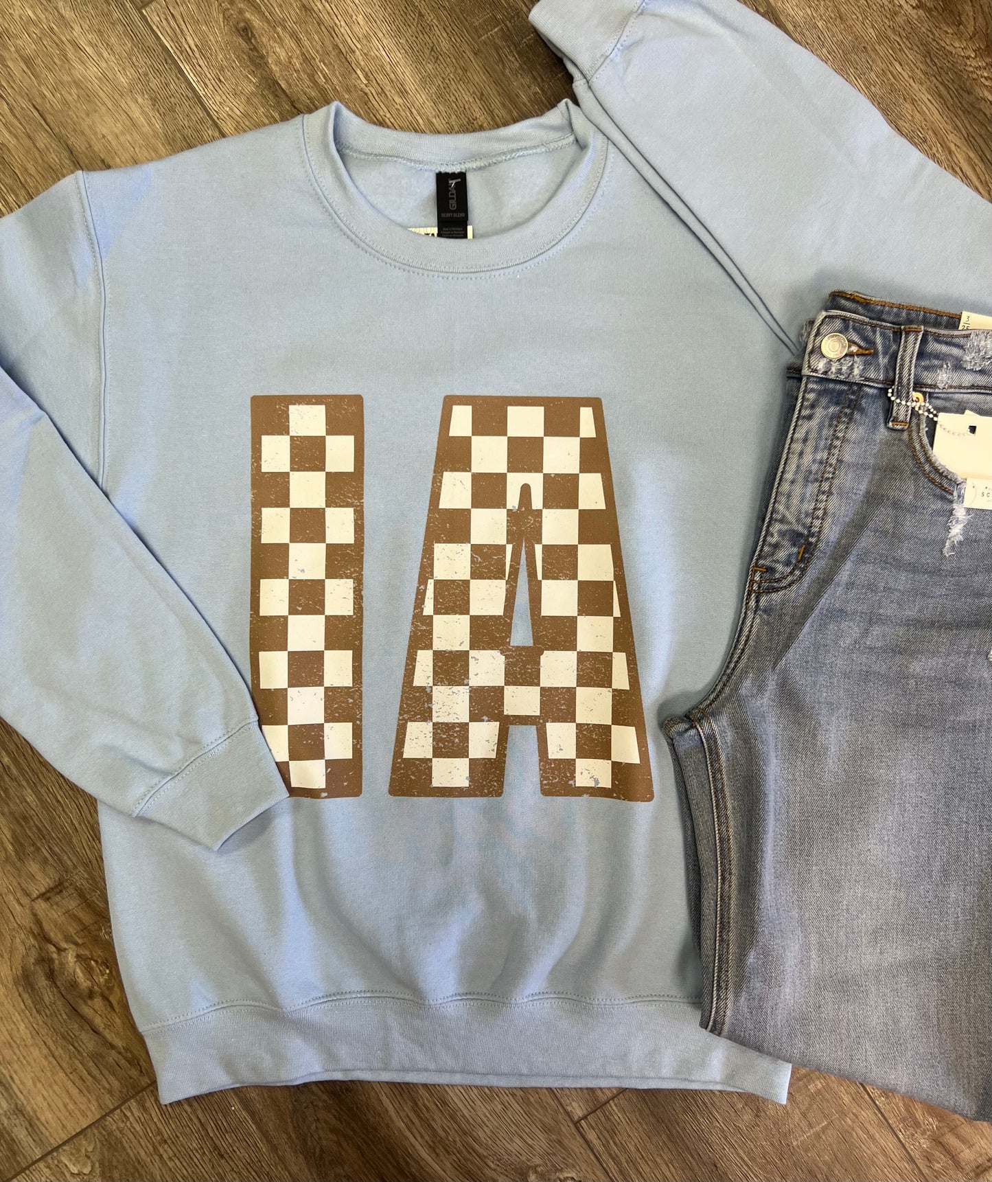 Checkered IA Gildan Crewneck Sweatshirt