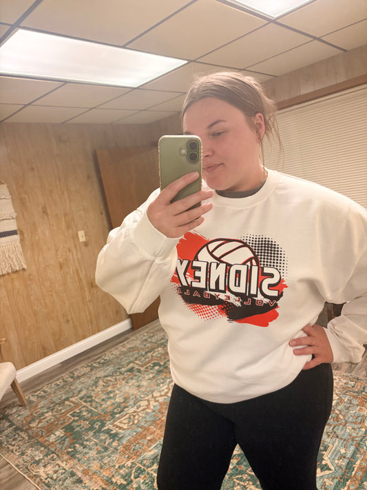 Sidney Volleyball White Gildan Crewneck Sweatshirt
