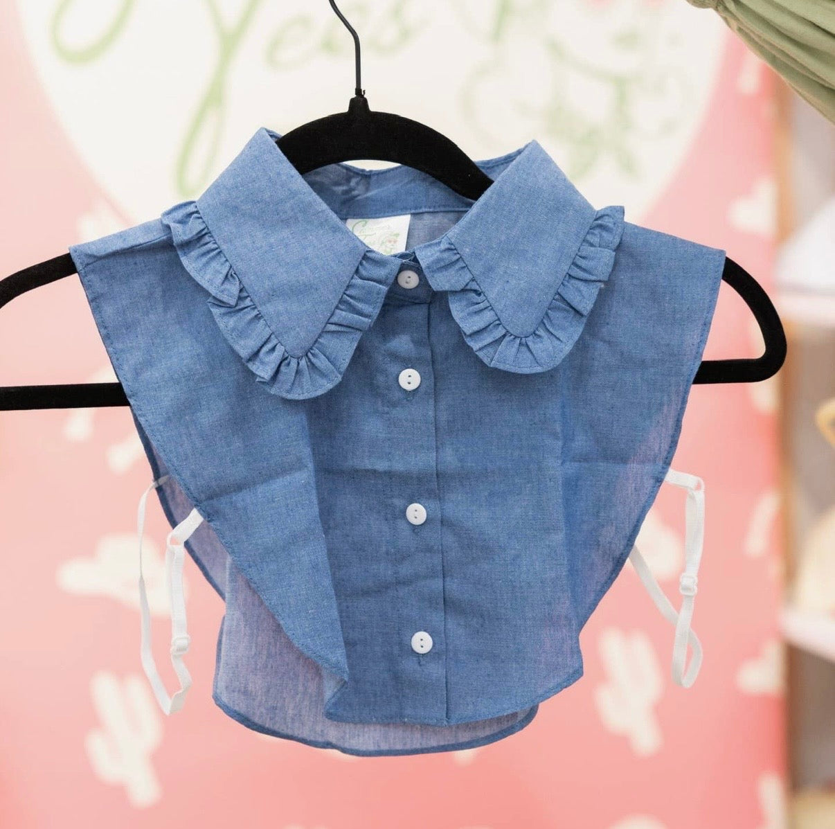 Denim Ruffle Collar