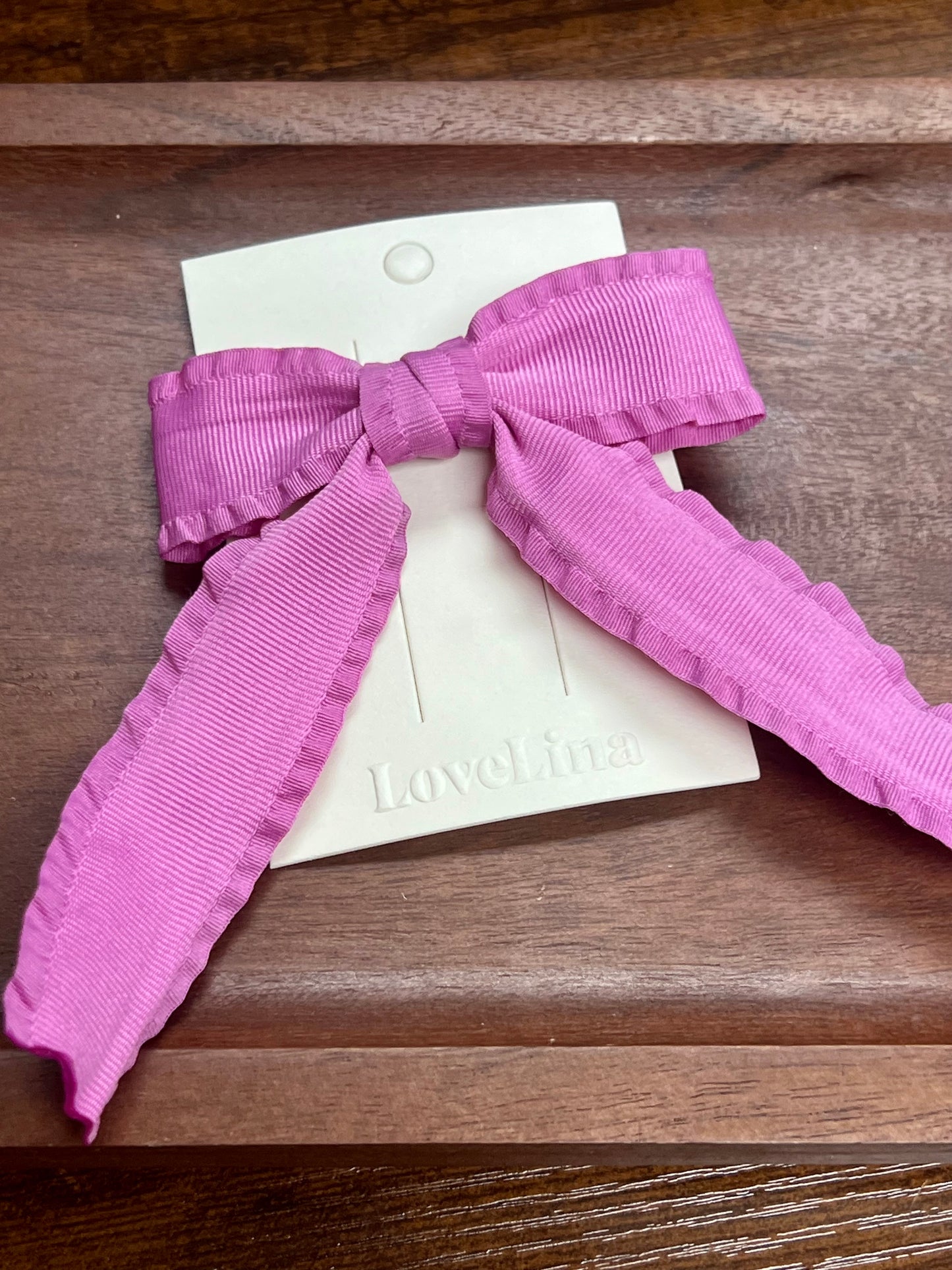 Ruffle Bow Hair Clips
