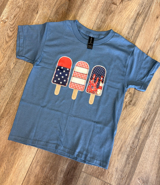 Faux Patchwork Popsicle Youth Gildan T-Shirt