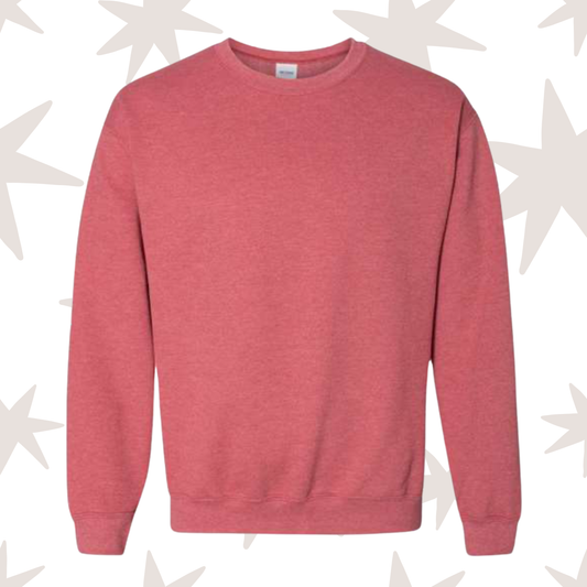 Heather Scarlet Red Gildan Crewneck Sweatshirt