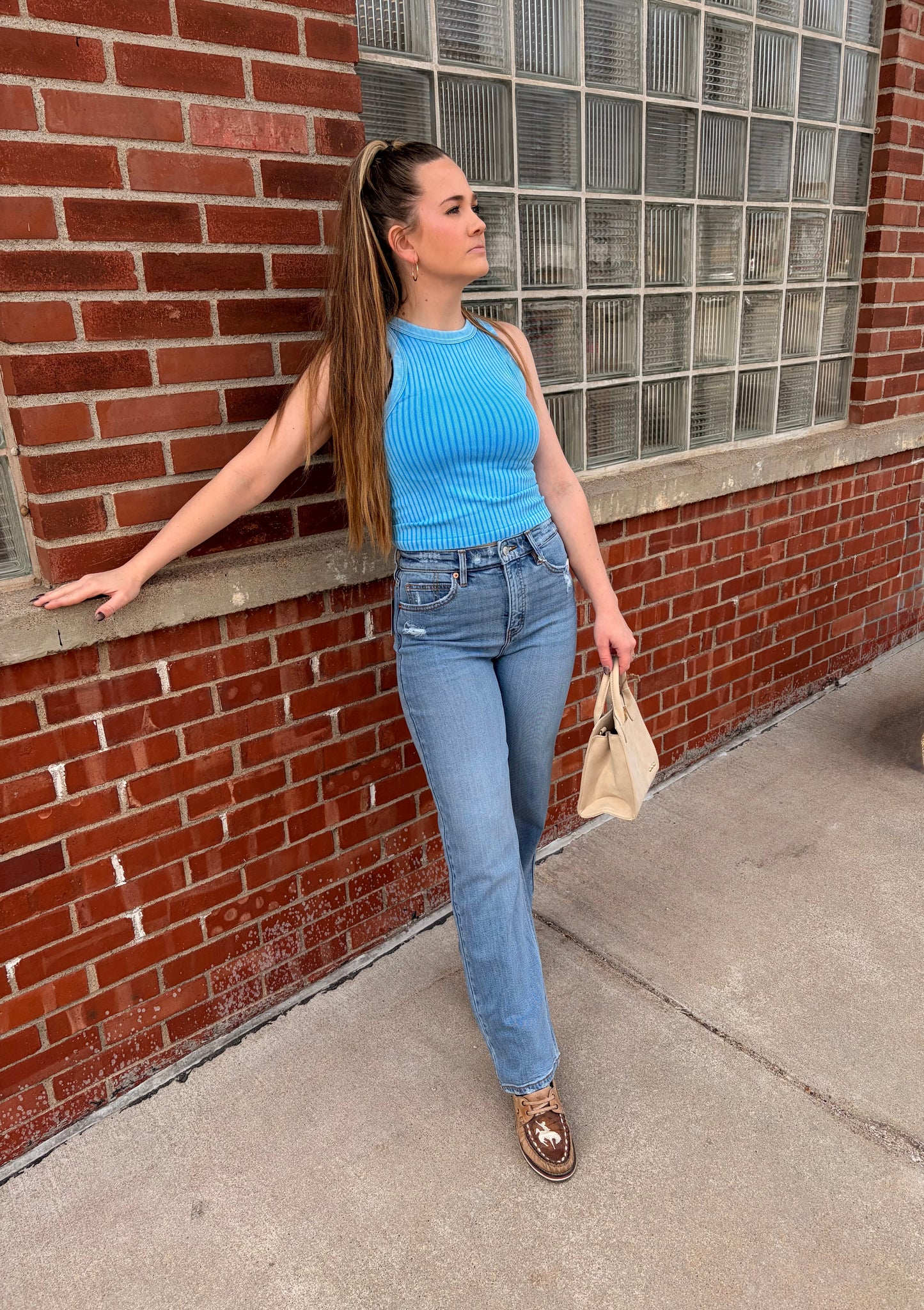 Ribbed Washed Seamless Tank