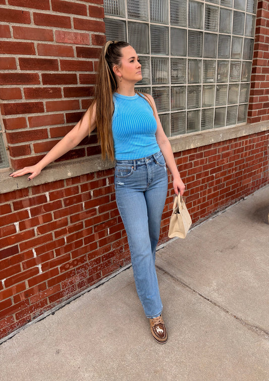 Ribbed Washed Seamless Tank
