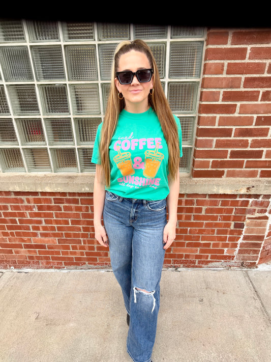 Sunshine & Coffee Comfort Colors T-Shirt