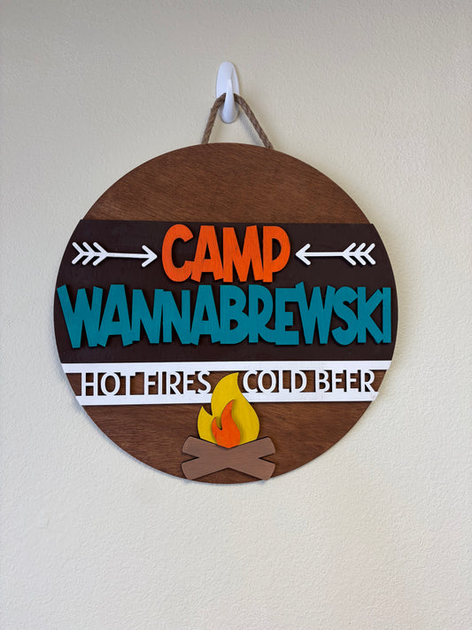 Camp Wannabrewski 16” Door Hanger