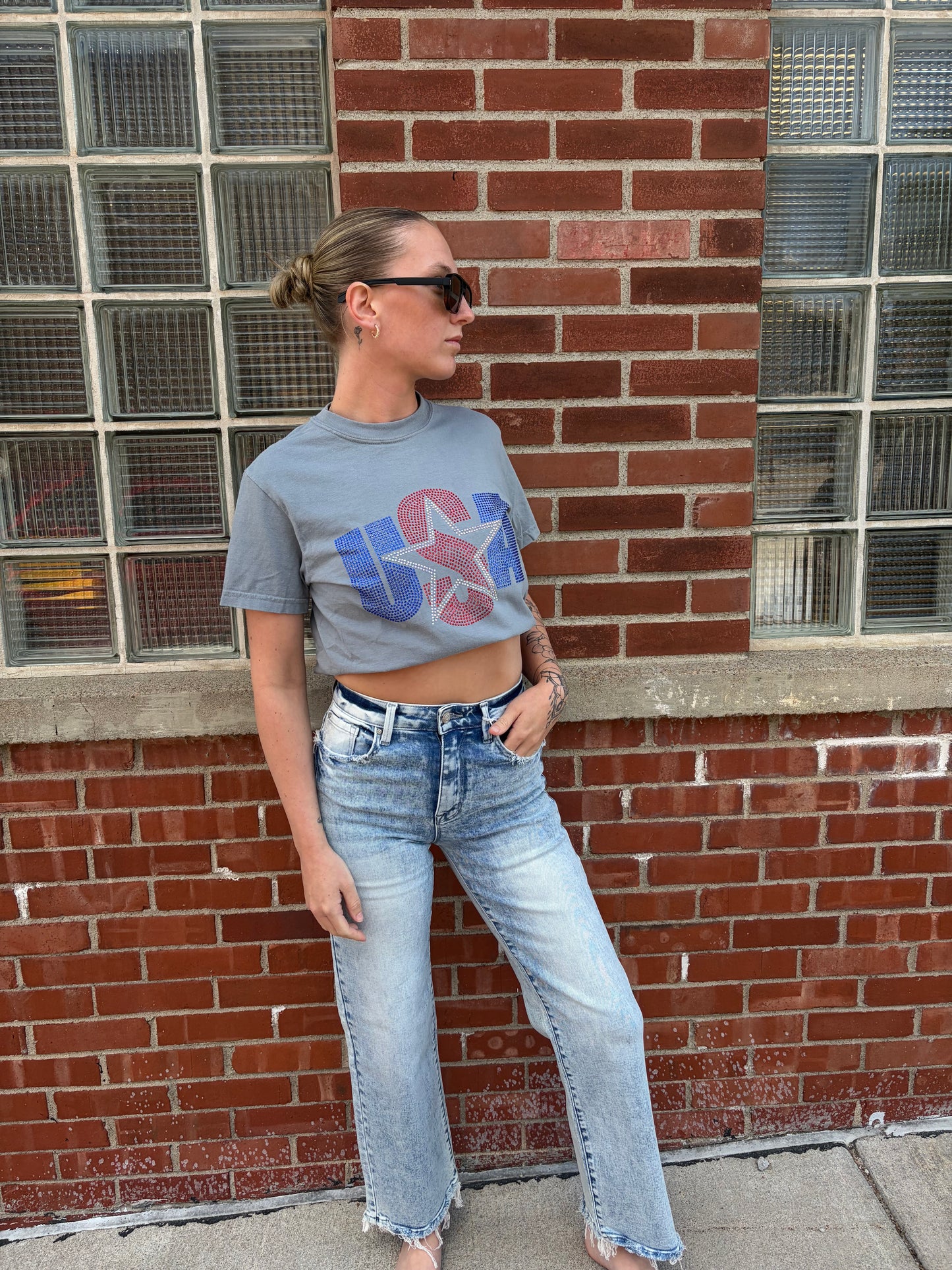 USA Rhinestone Comfort Colors T-Shirt
