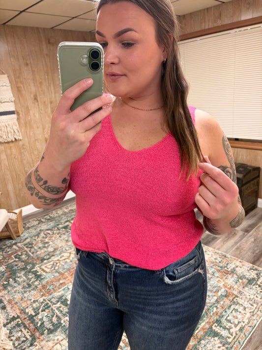 Fuchsia Knit Tank Top