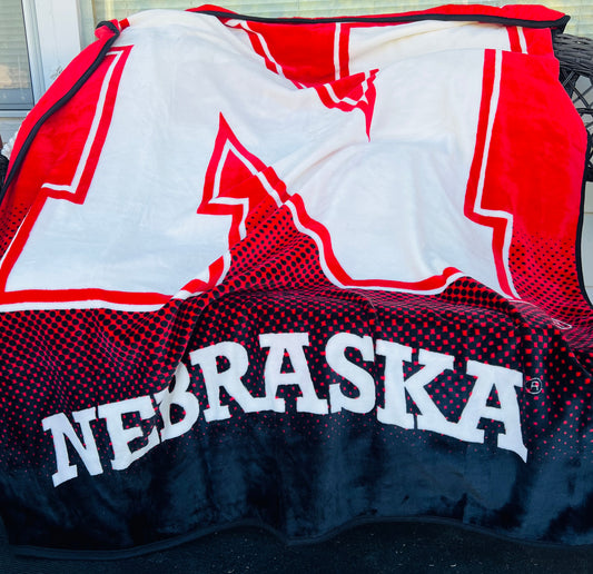 Nebraska 50” x 60” Raschel Throw Blanket